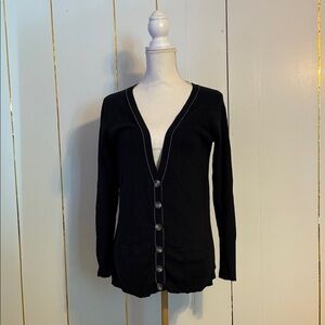 Black Button-Up Women's Sweater